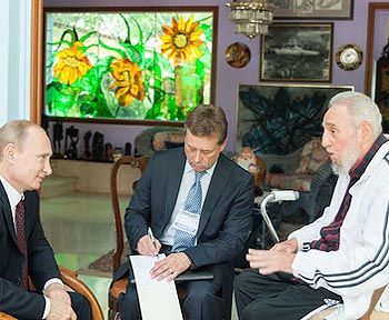Recibió Fidel Castro al Presidente ruso Vladimir Putin