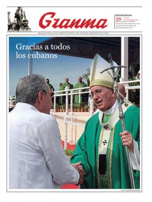 Edición Especial de Granma dedicada a la reciente visita del Papa Francisco